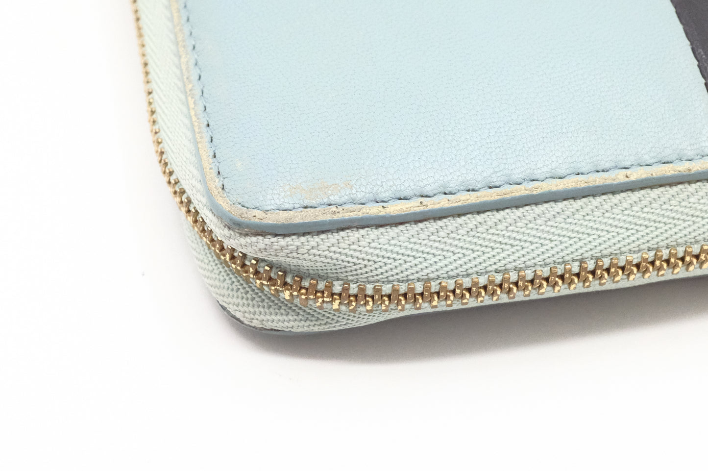 Celine Long Zippy Wallet in Blue and Black Leather