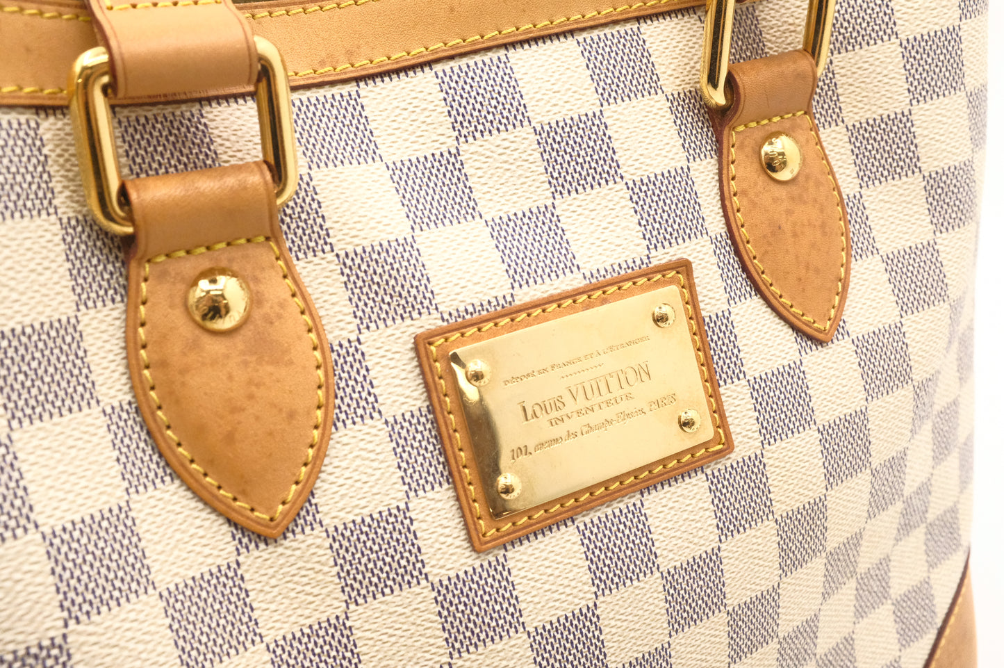 Louis Vuitton Hampstead PM in Damier Azur Canvas