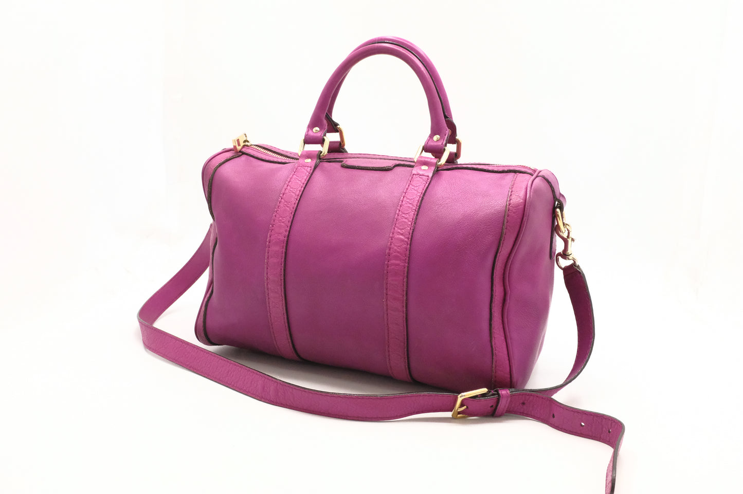 Gucci 2-Way Boston Bag in Magenta Leather