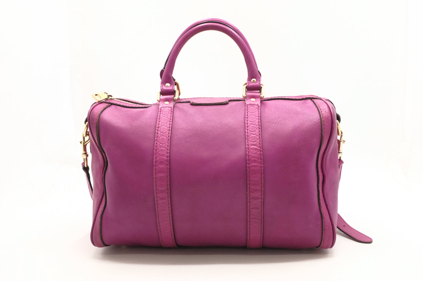Gucci 2-Way Boston Bag in Magenta Leather