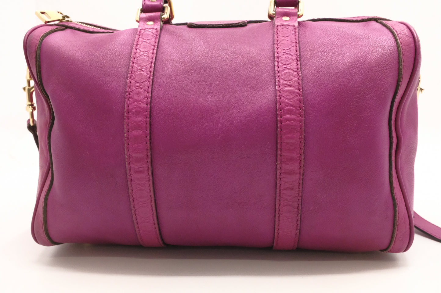 Gucci 2-Way Boston Bag in Magenta Leather