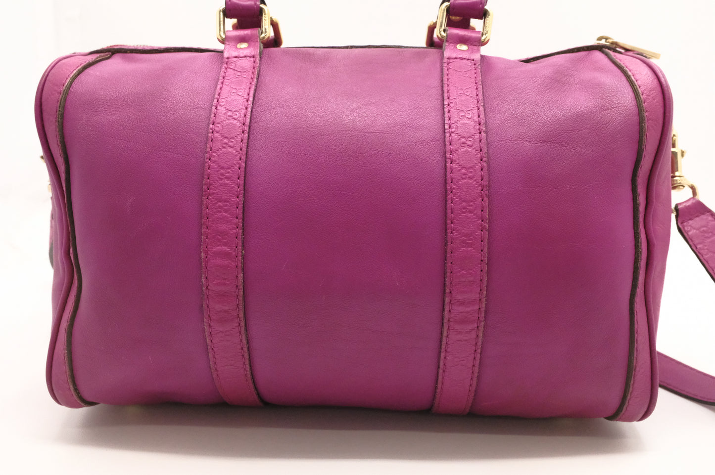 Gucci 2-Way Boston Bag in Magenta Leather