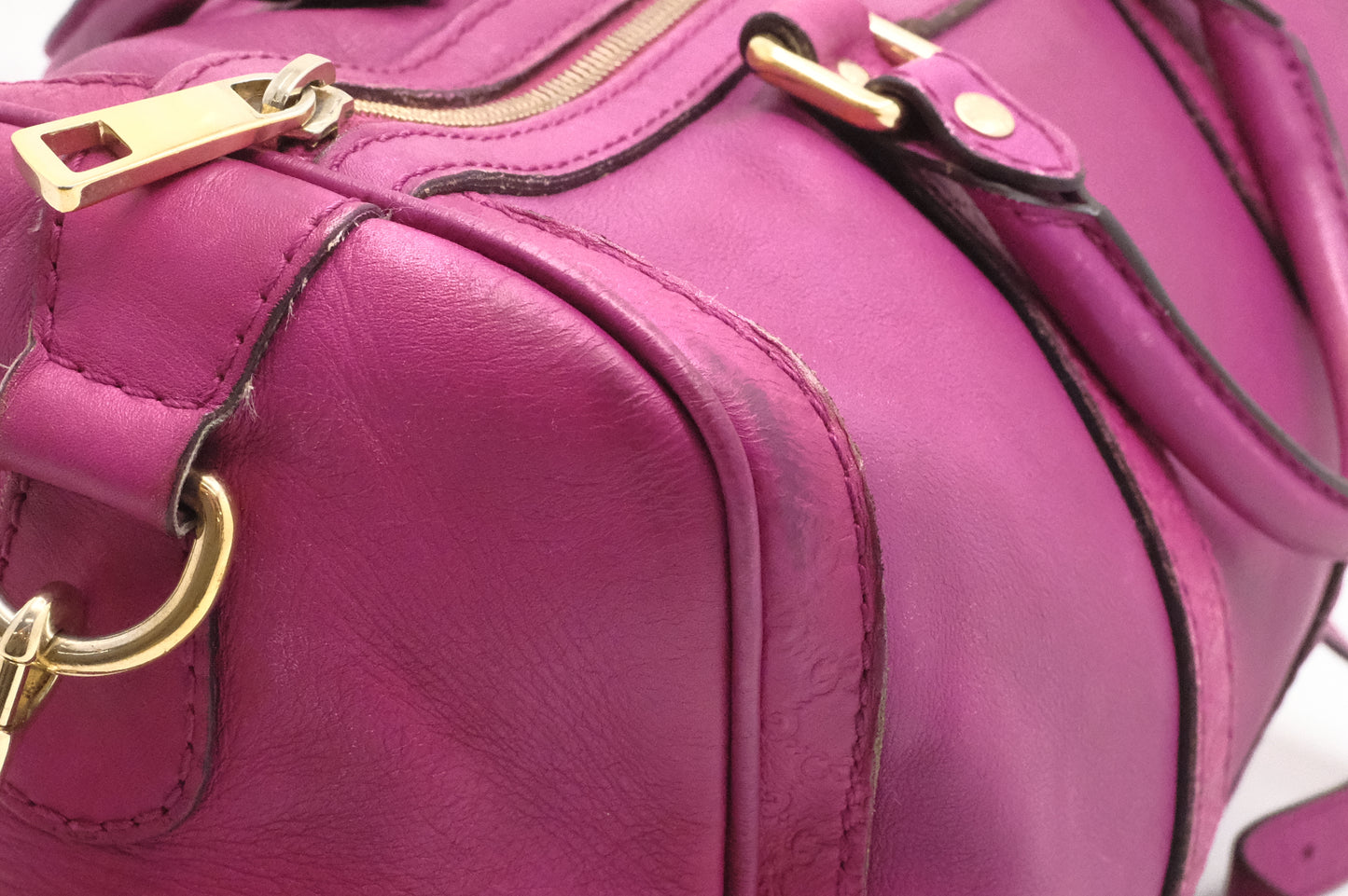 Gucci 2-Way Boston Bag in Magenta Leather