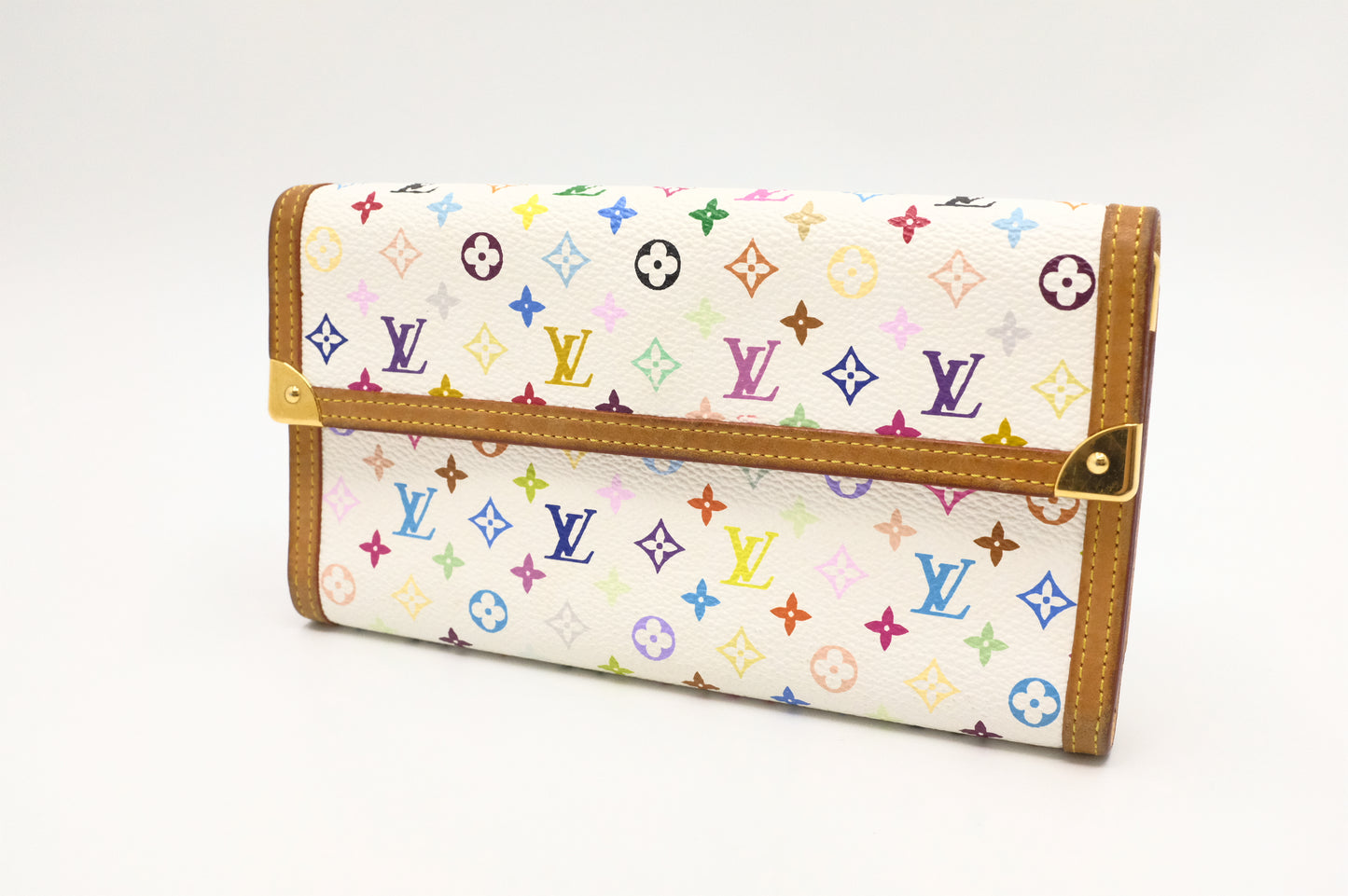 Louis Vuitton International Wallet in White Multicolor Canvas