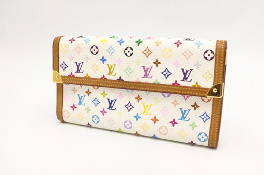 Louis Vuitton International Wallet in White Multicolor Canvas