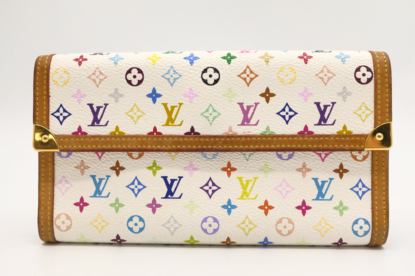 Louis Vuitton International Wallet in White Multicolor Canvas