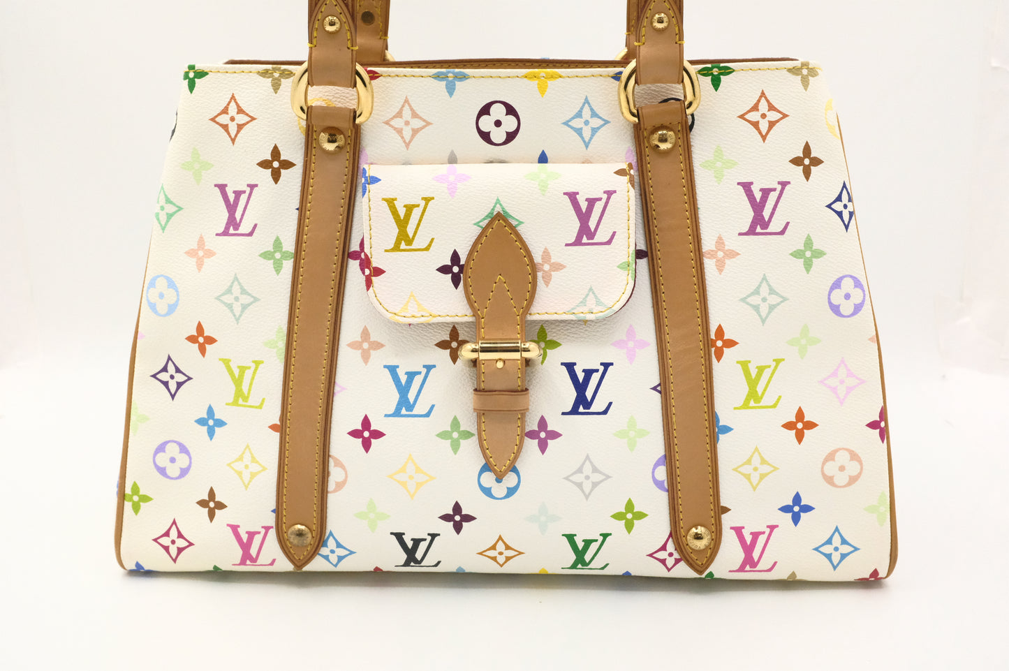 Louis Vuitton Aurelia MM in White Multicolor Canvas