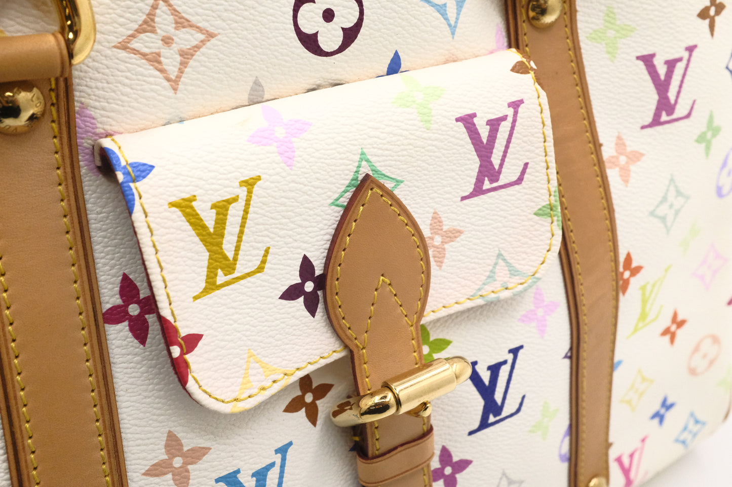 Louis Vuitton Aurelia MM in White Multicolor Canvas