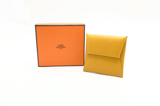Hermes Bastia Coin Case in Yellow Epsom Leather