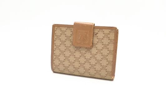 Celine Bifold Wallet in Beige Macadam Canvas