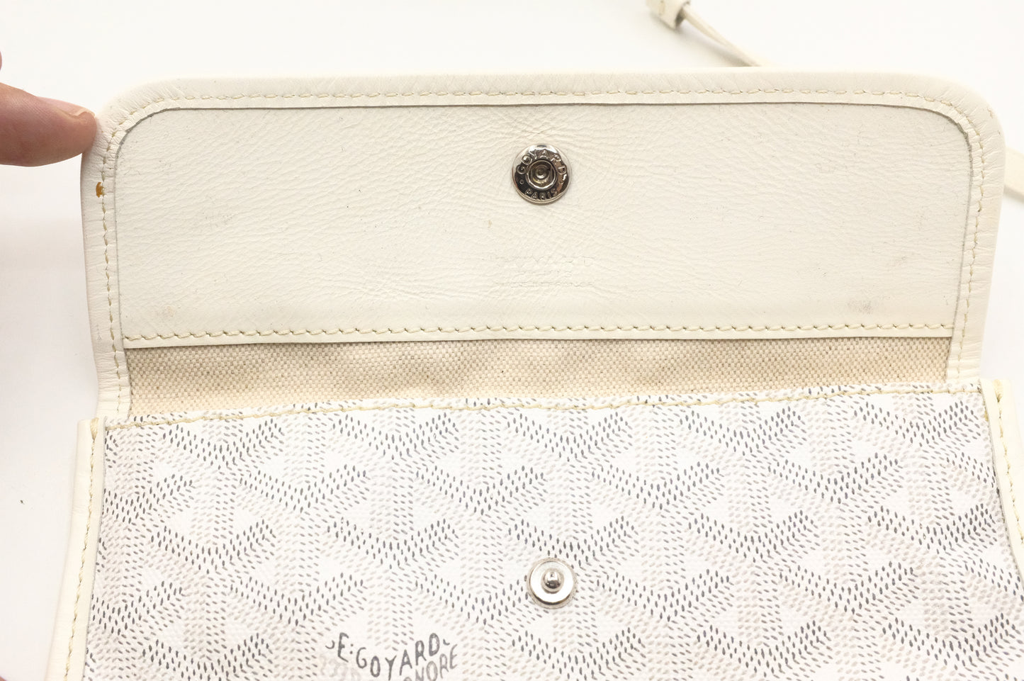 Goyard Saint Louis PM in White Goyardine Canvas