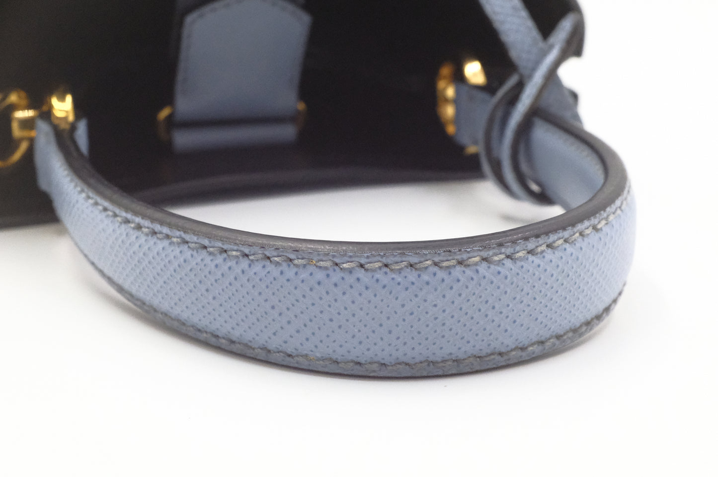 Prada Mini Panier in Astral Blue Saffiano Leather