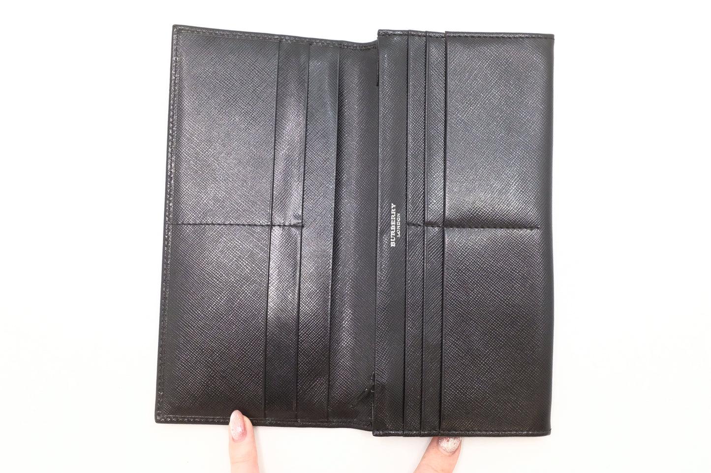 Burberry Long Wallet in Black Leather