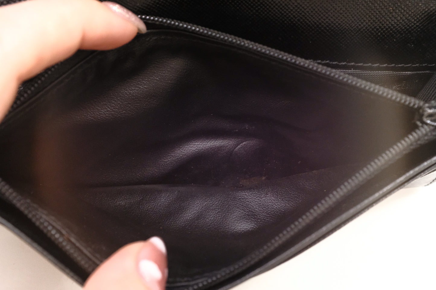 Burberry Long Wallet in Black Leather