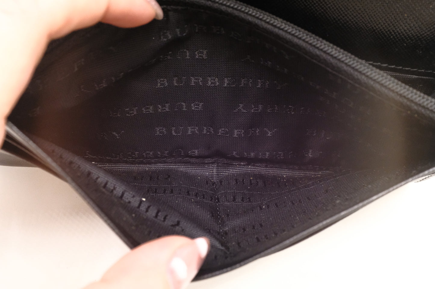 Burberry Long Wallet in Black Leather