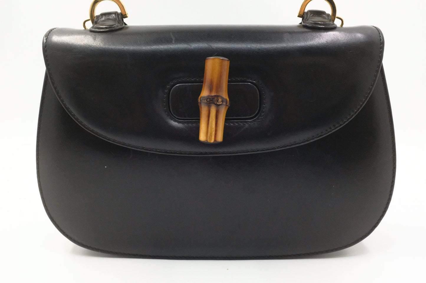 Gucci Since 1947 Bamboo Handbag in Black Leather
