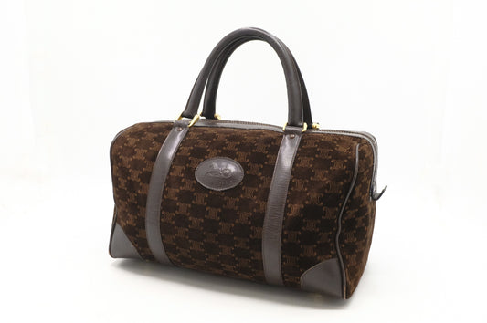 Celine Boston Bag in Brown Suede