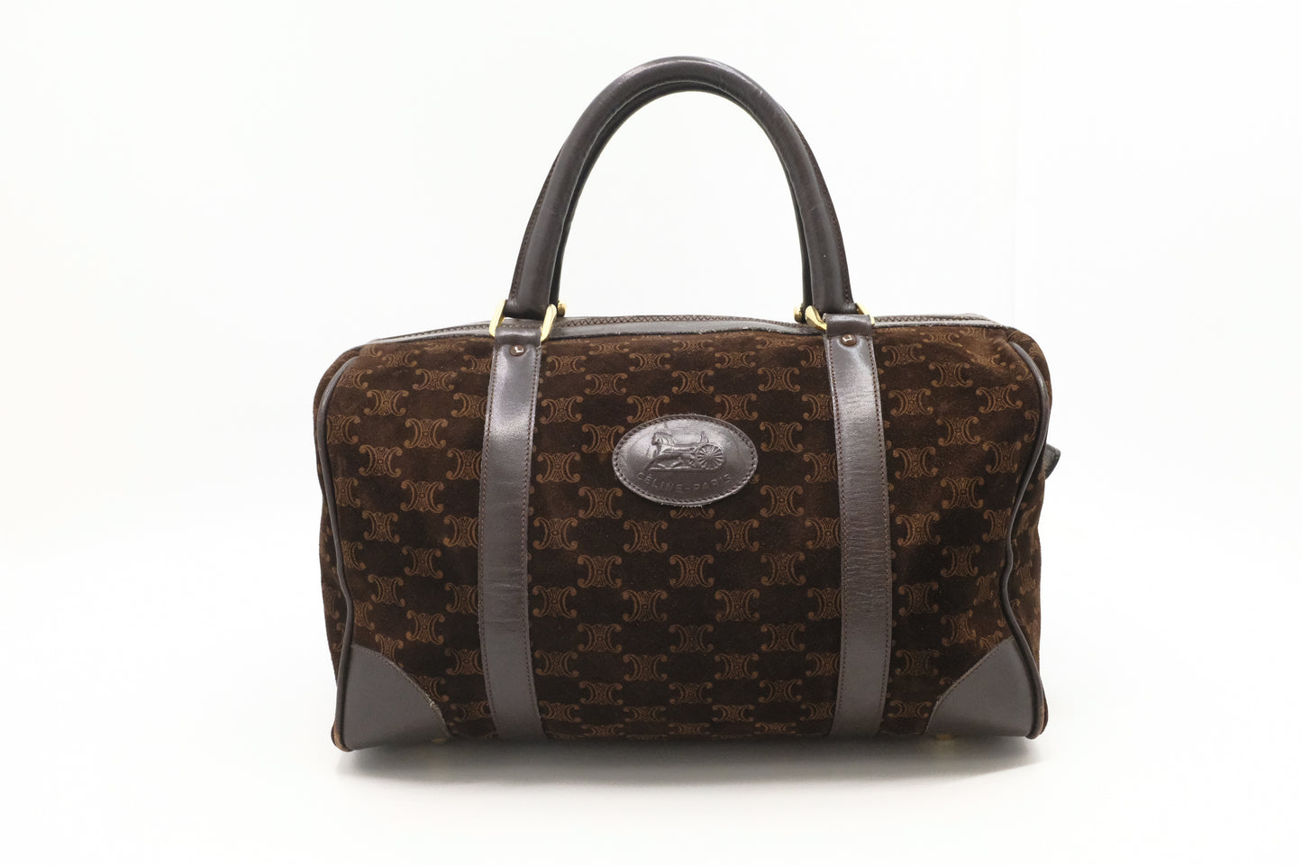Celine Boston Bag in Brown Suede