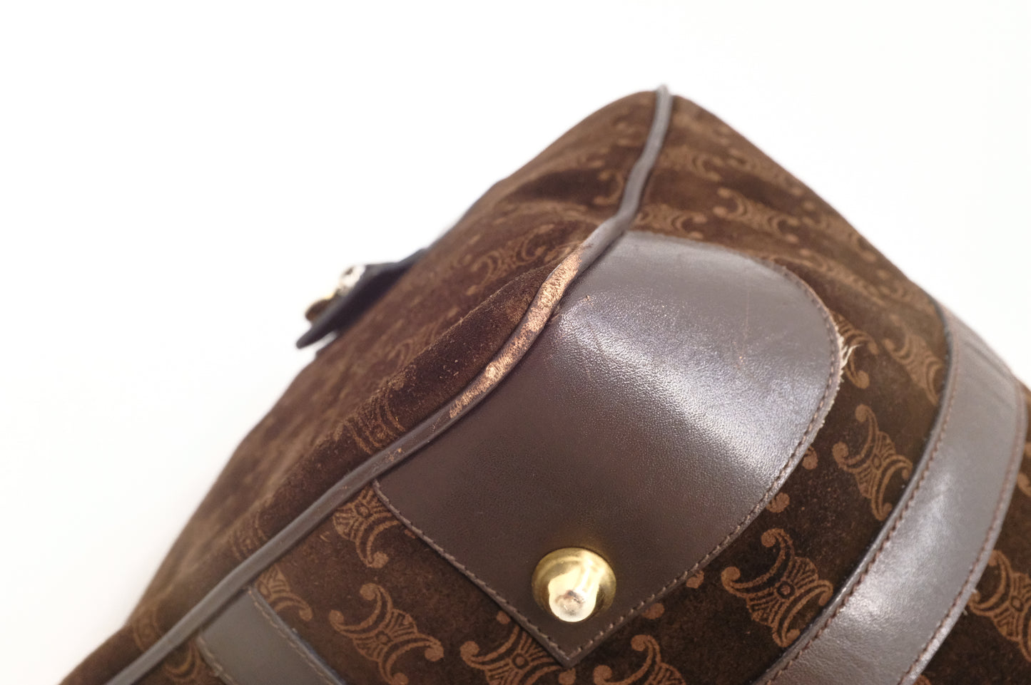 Celine Boston Bag in Brown Suede