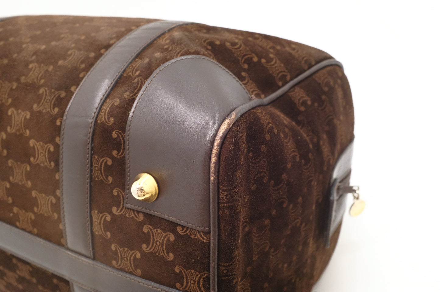 Celine Boston Bag in Brown Suede