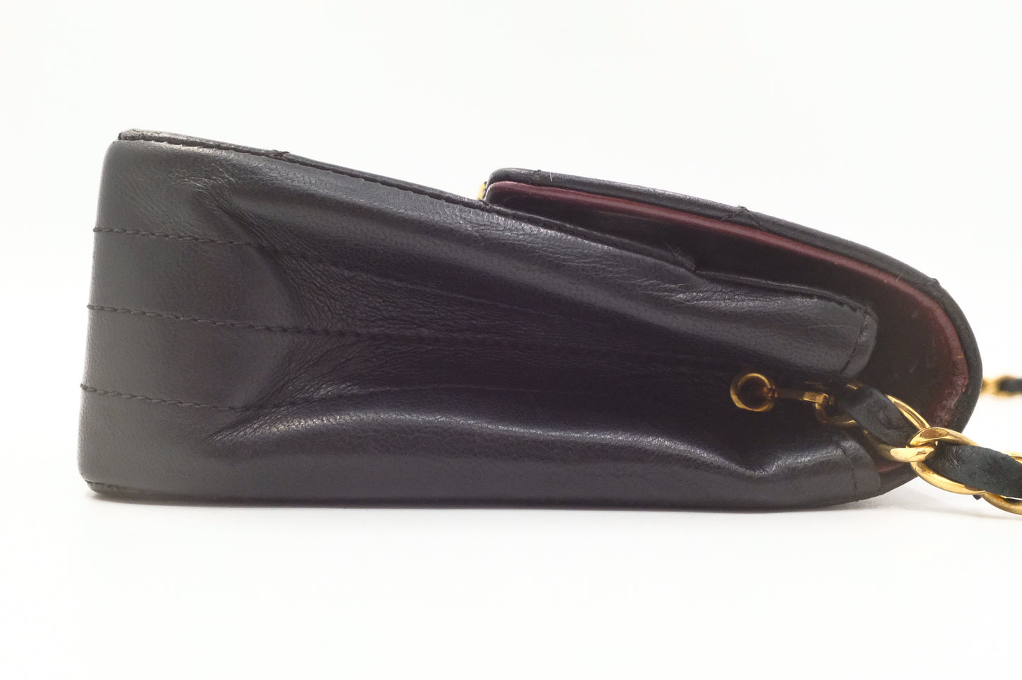 Chanel Circle Medium Single Flap in Black Mattelassé Leather