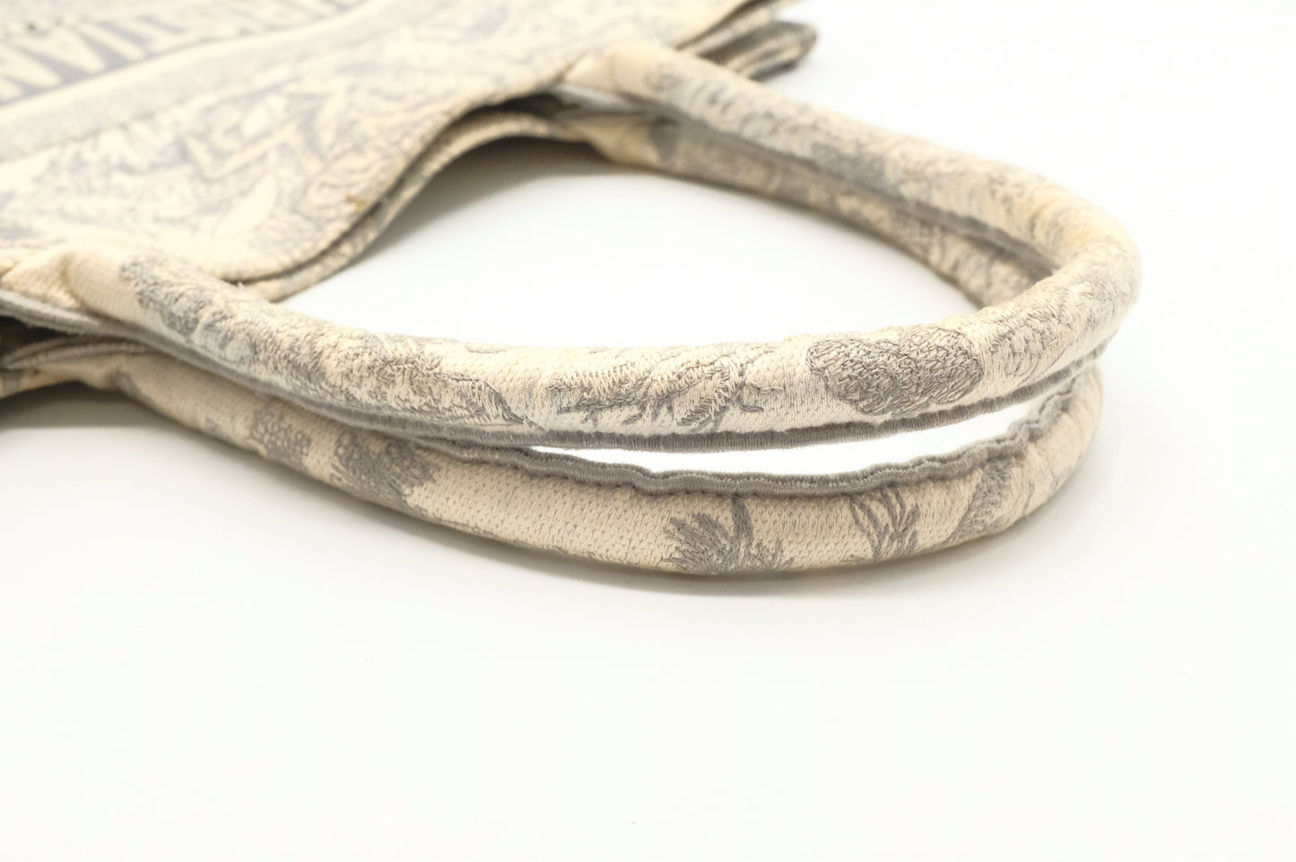 Dior Medium Book Tote in Gray Ecru Toile De Jouy Reverse Embroidery