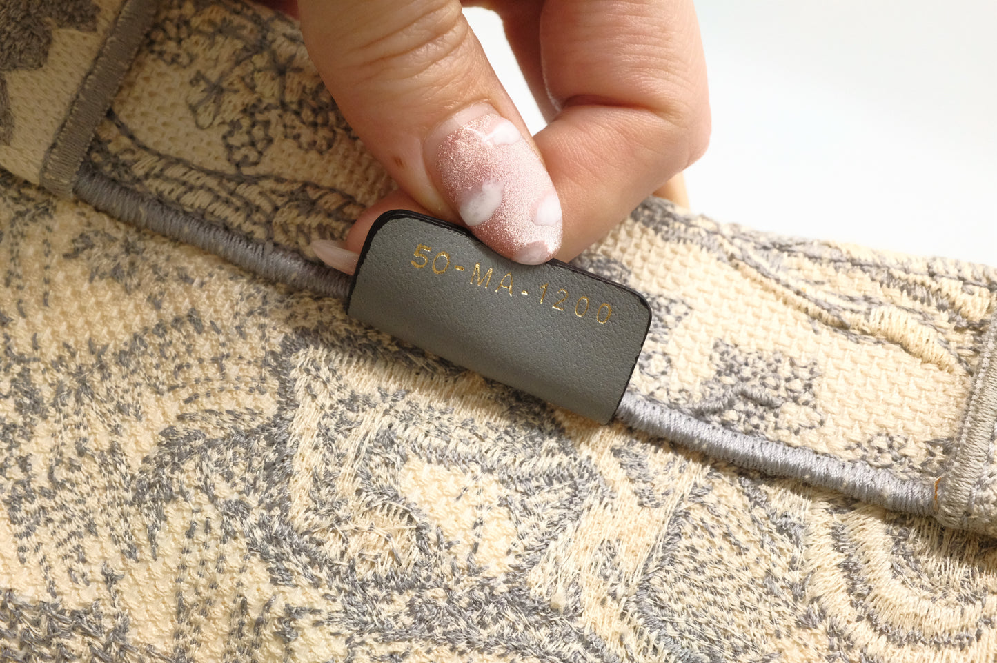 Dior Medium Book Tote in Gray Ecru Toile De Jouy Reverse Embroidery