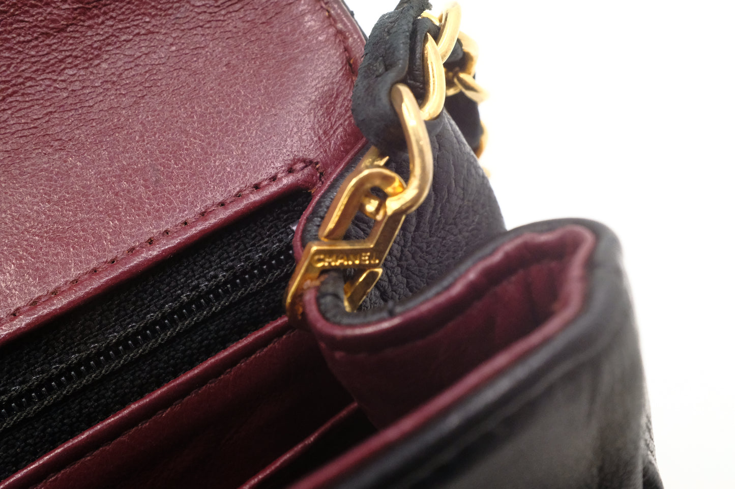 Chanel Circle Medium Single Flap in Black Mattelassé Leather