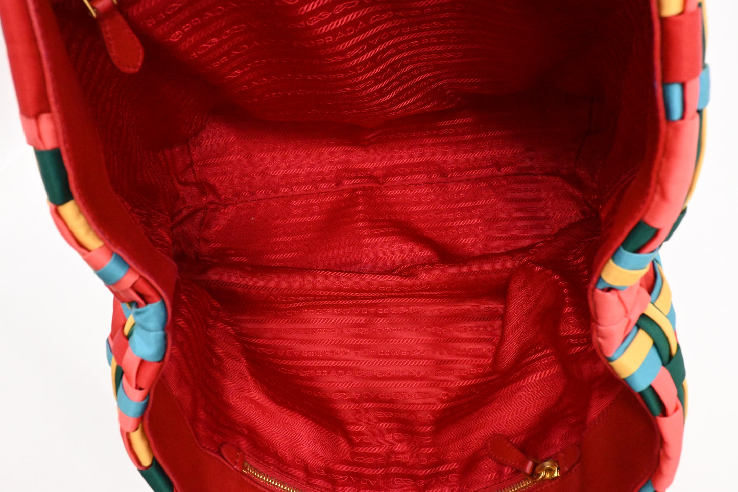 Prada Large Tote in Multicolor Weaved Nylon