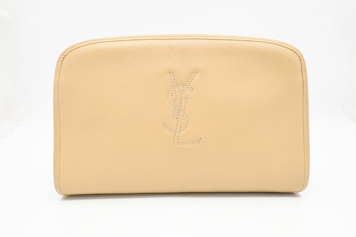 YSL Saint Laurent Clutch in Beige Leather