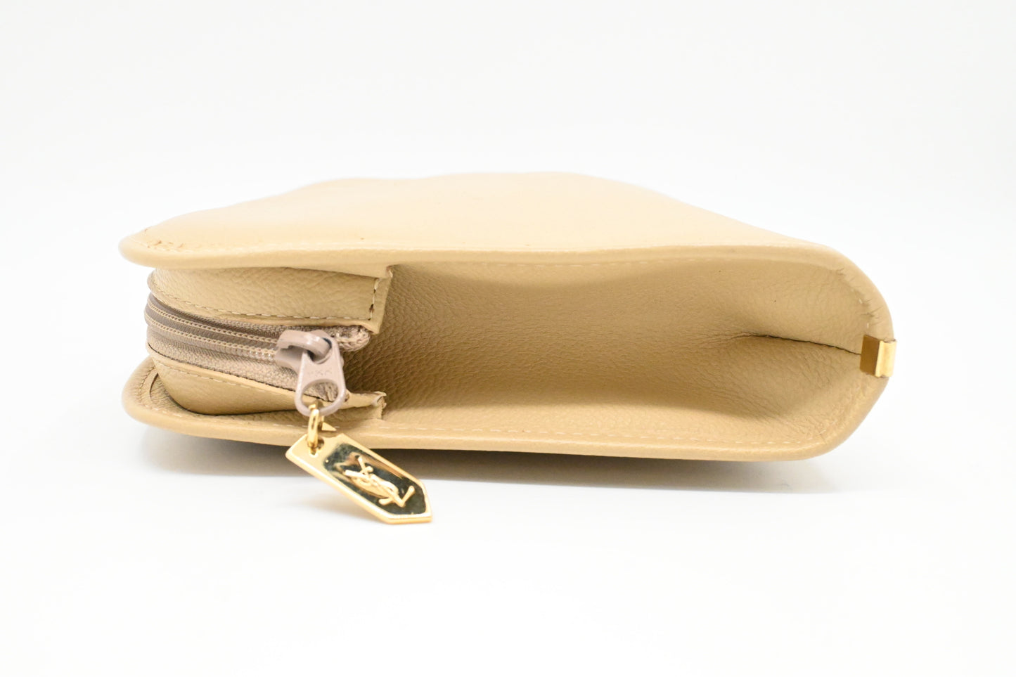YSL Saint Laurent Clutch in Beige Leather