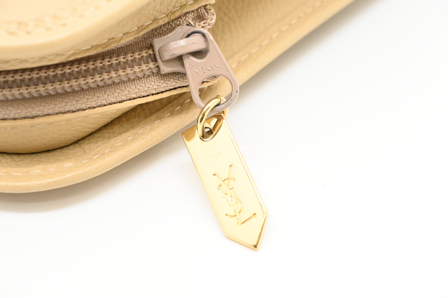 YSL Saint Laurent Clutch in Beige Leather