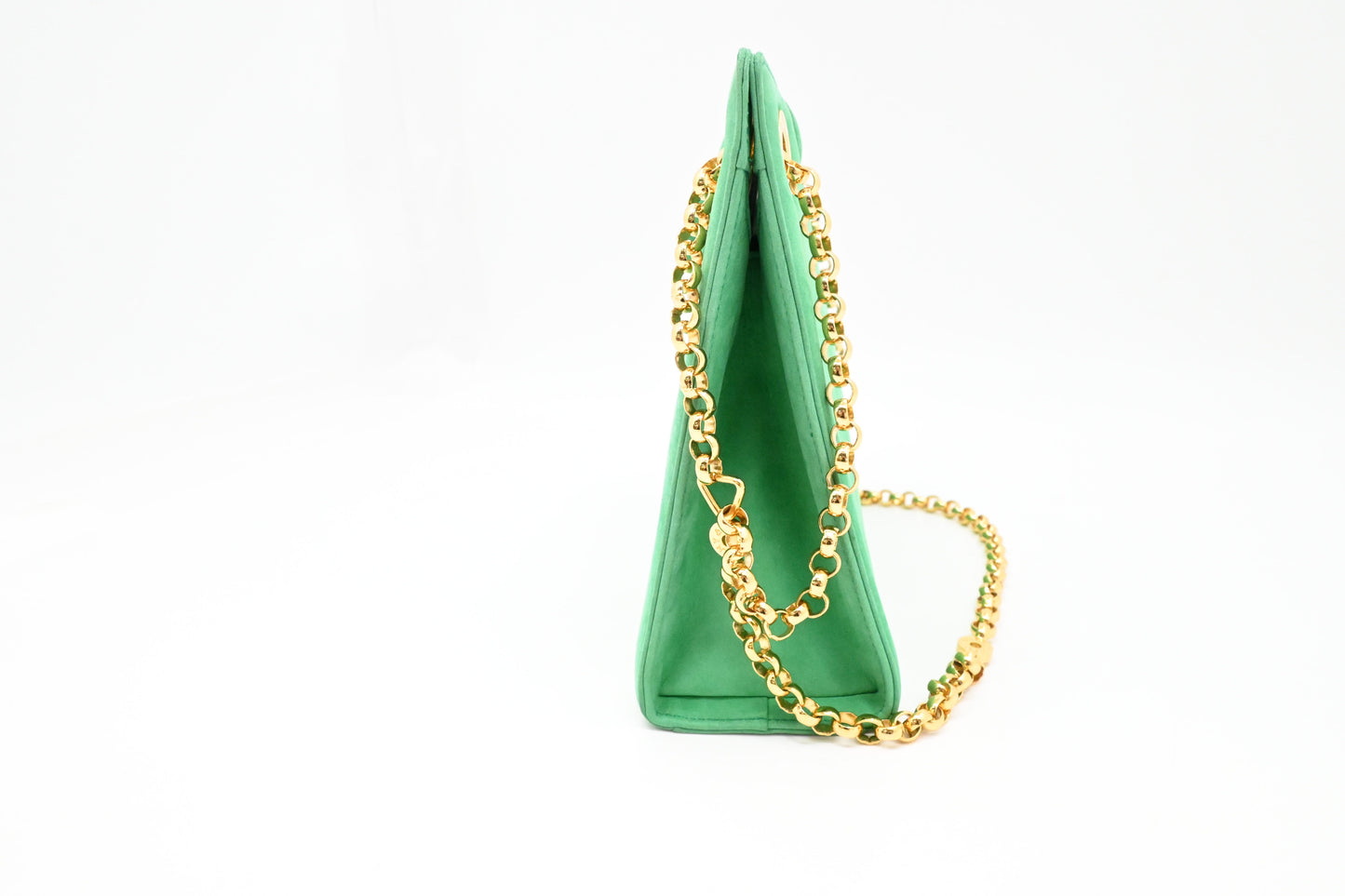 Tiffany & Co. Chain Shoulder Bag in Light Green Suede