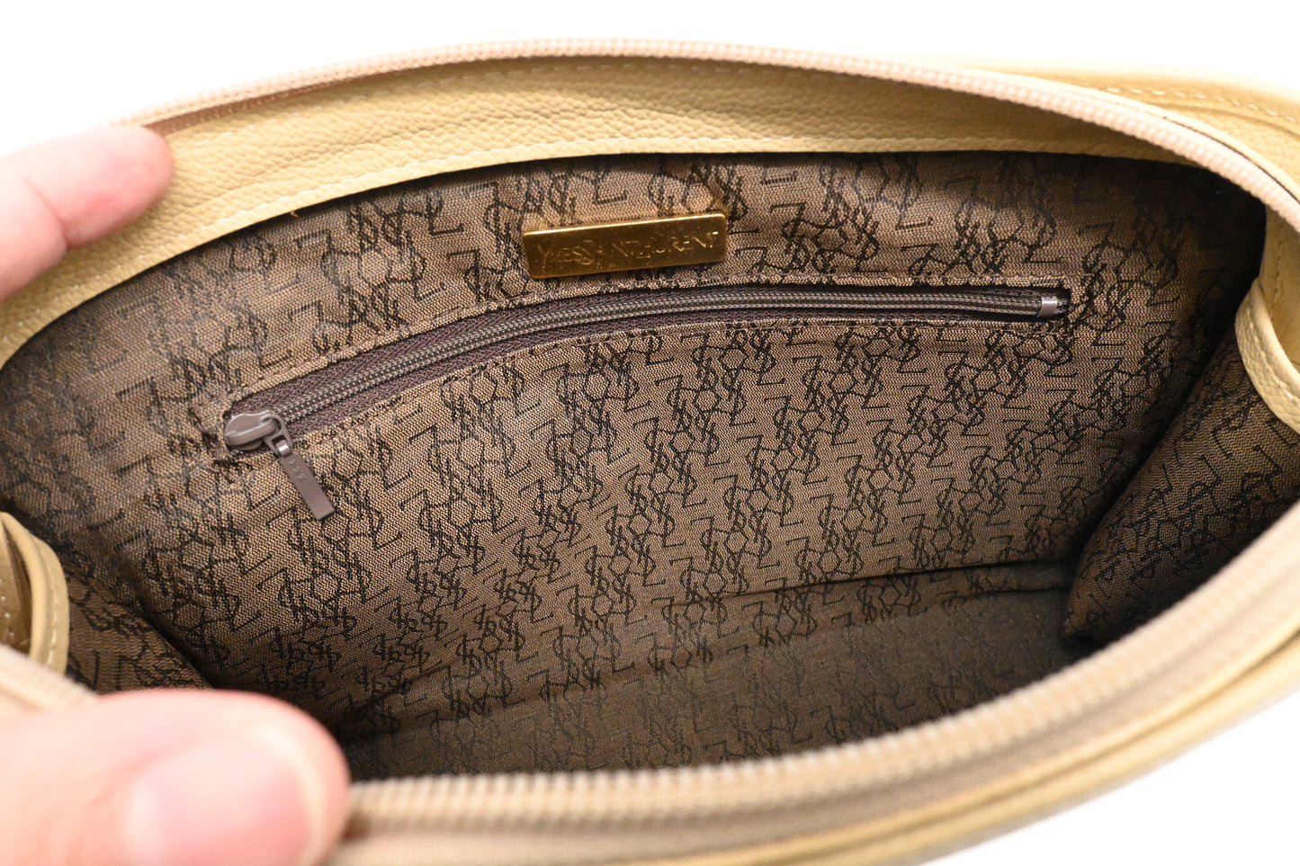 YSL Saint Laurent Clutch in Beige Leather