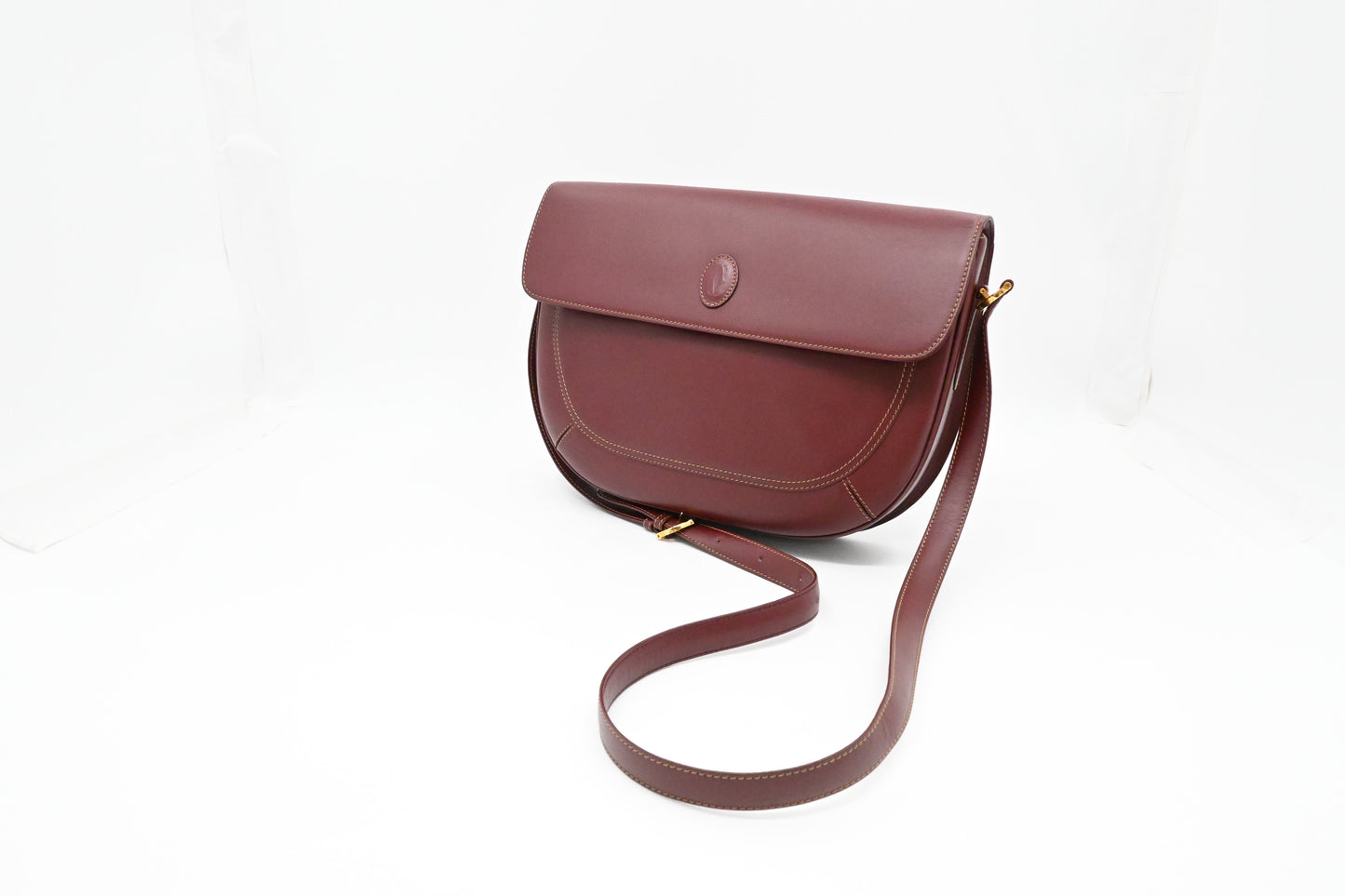 Cartier Crossbody Bag in Burgundy Leather