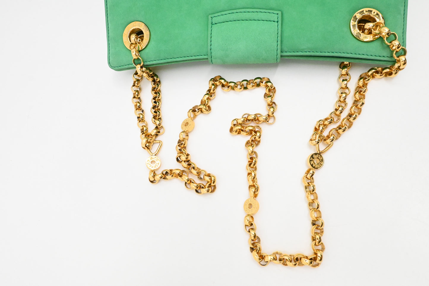 Tiffany & Co. Chain Shoulder Bag in Light Green Suede