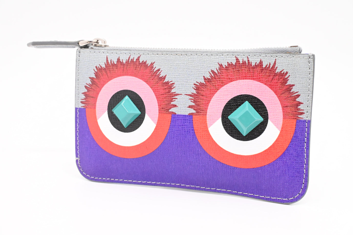 Fendi Monster Powder Key Case in Multicolor Leather