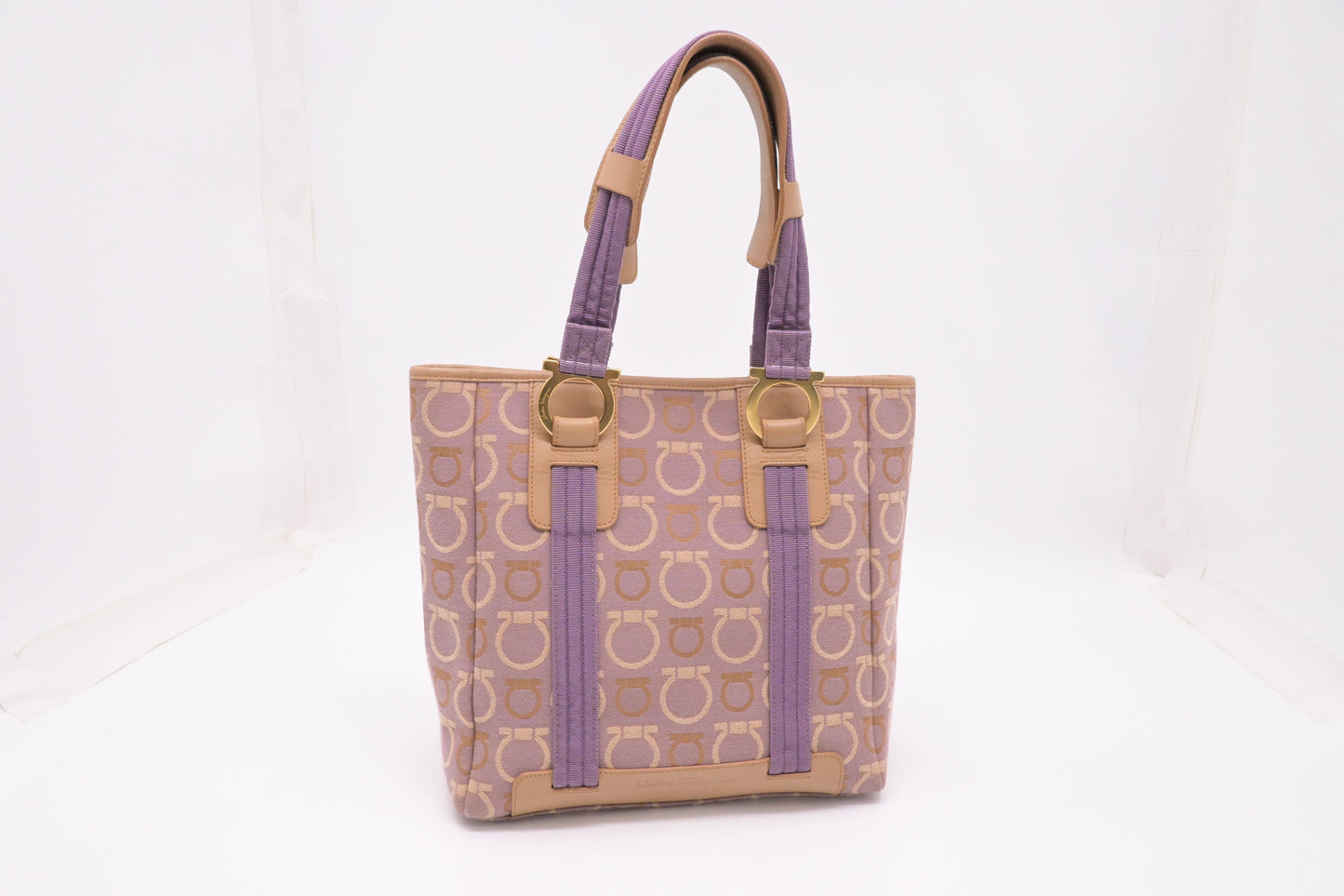 Ferragamo Handbag in Purple Gancini Canvas