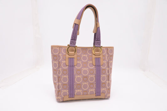 Ferragamo Handbag in Purple Gancini Canvas