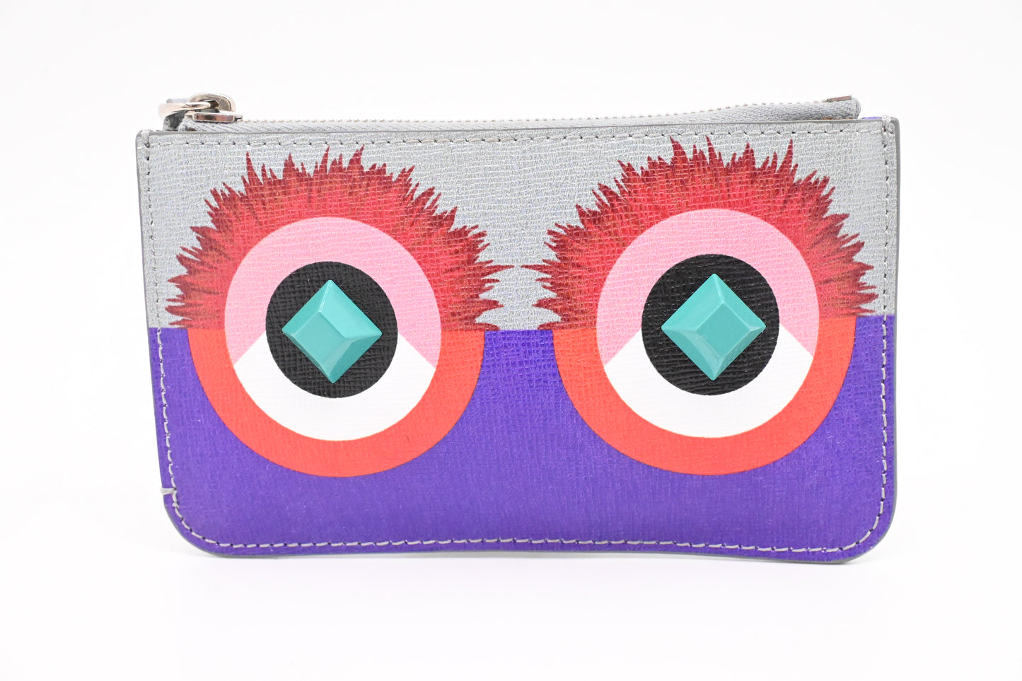 Fendi Monster Powder Key Case in Multicolor Leather