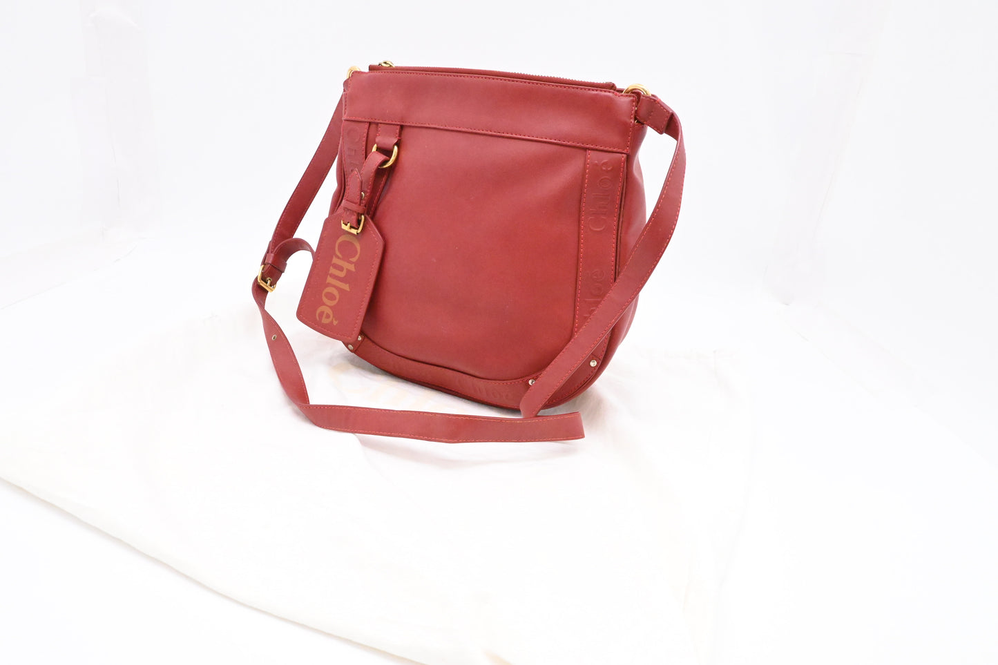 Chloe Crossbody Bag in Red Leather