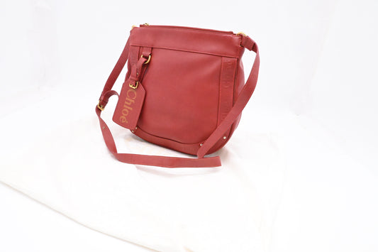 Chloe Crossbody Bag in Red Leather