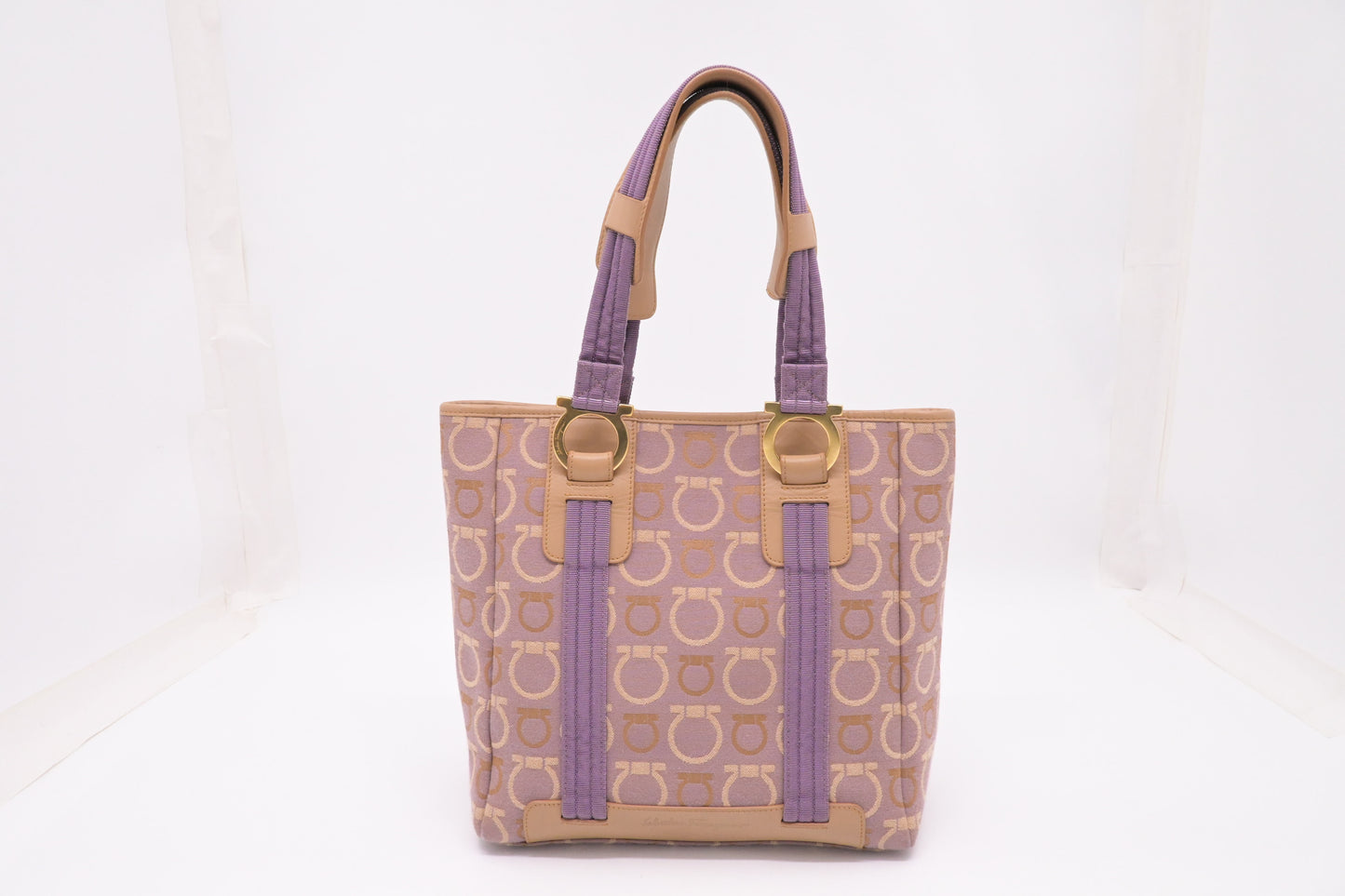 Ferragamo Handbag in Purple Gancini Canvas