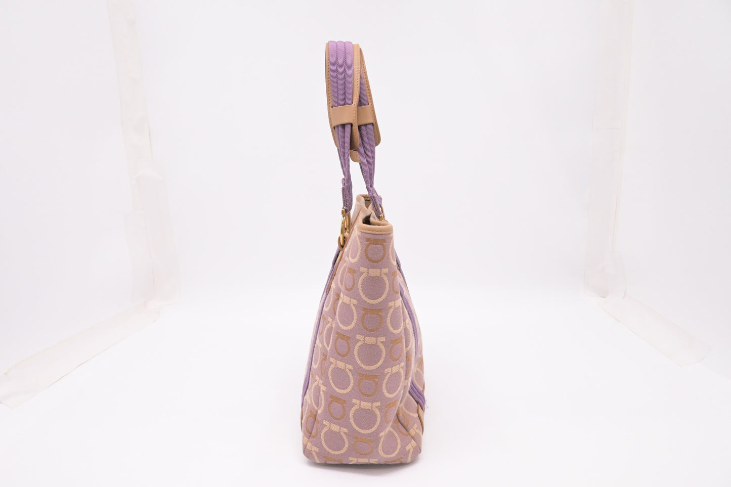 Ferragamo Handbag in Purple Gancini Canvas