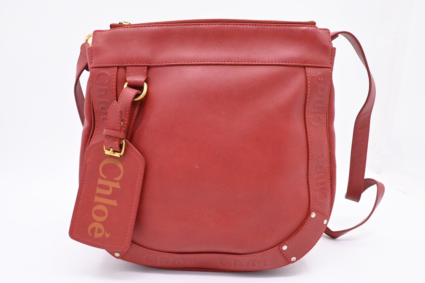 Chloe Crossbody Bag in Red Leather