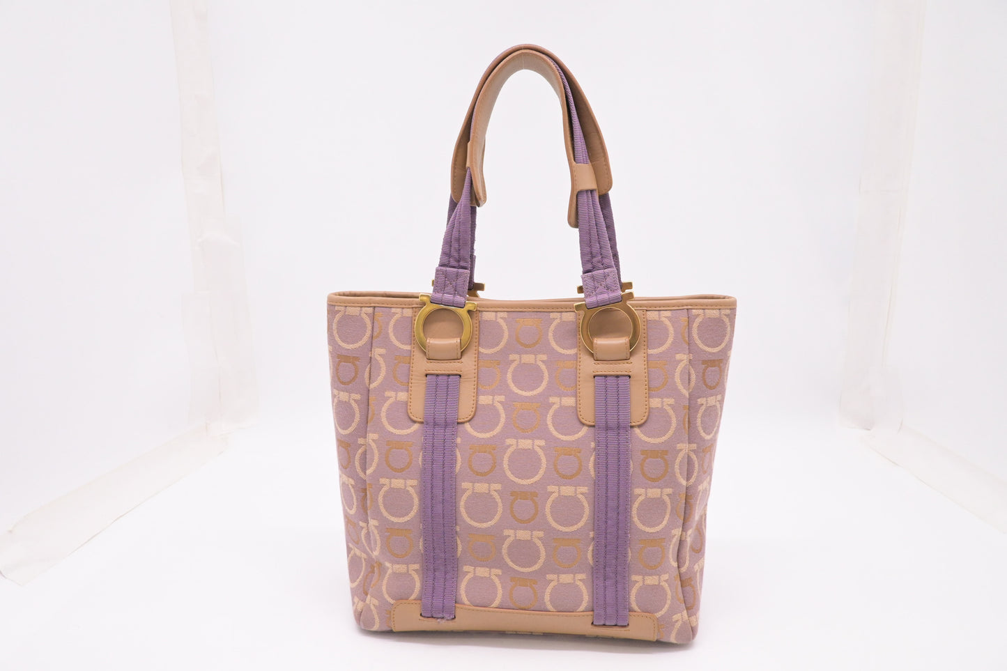 Ferragamo Handbag in Purple Gancini Canvas
