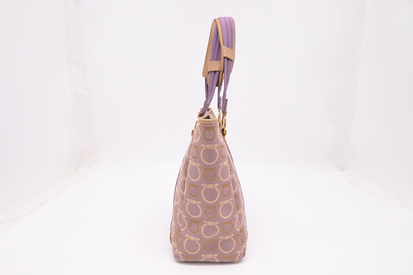 Ferragamo Handbag in Purple Gancini Canvas