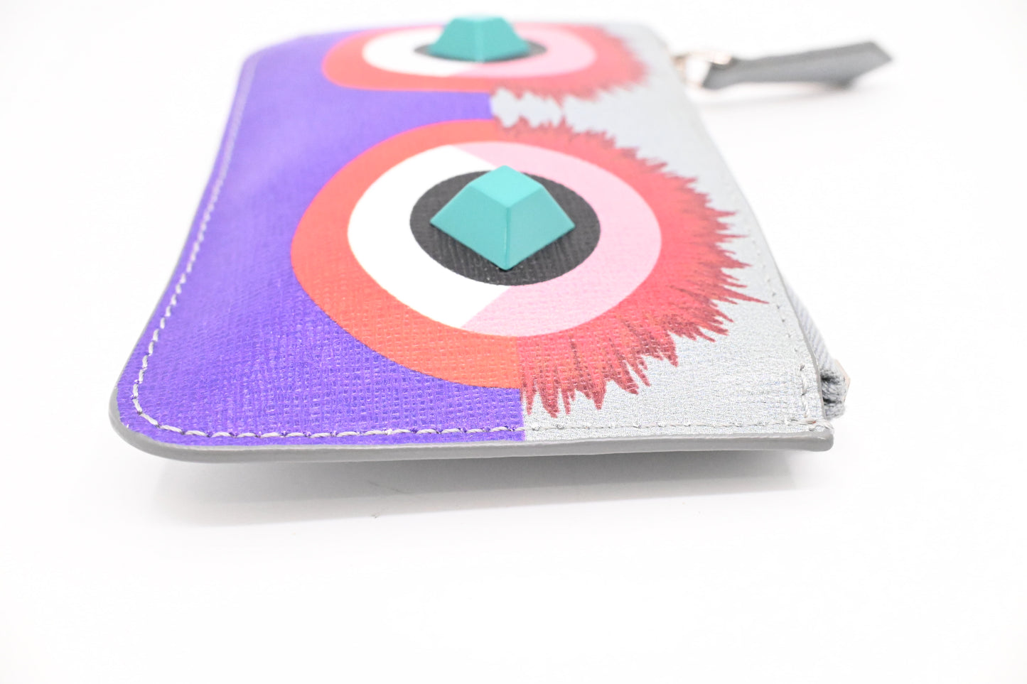 Fendi Monster Powder Key Case in Multicolor Leather