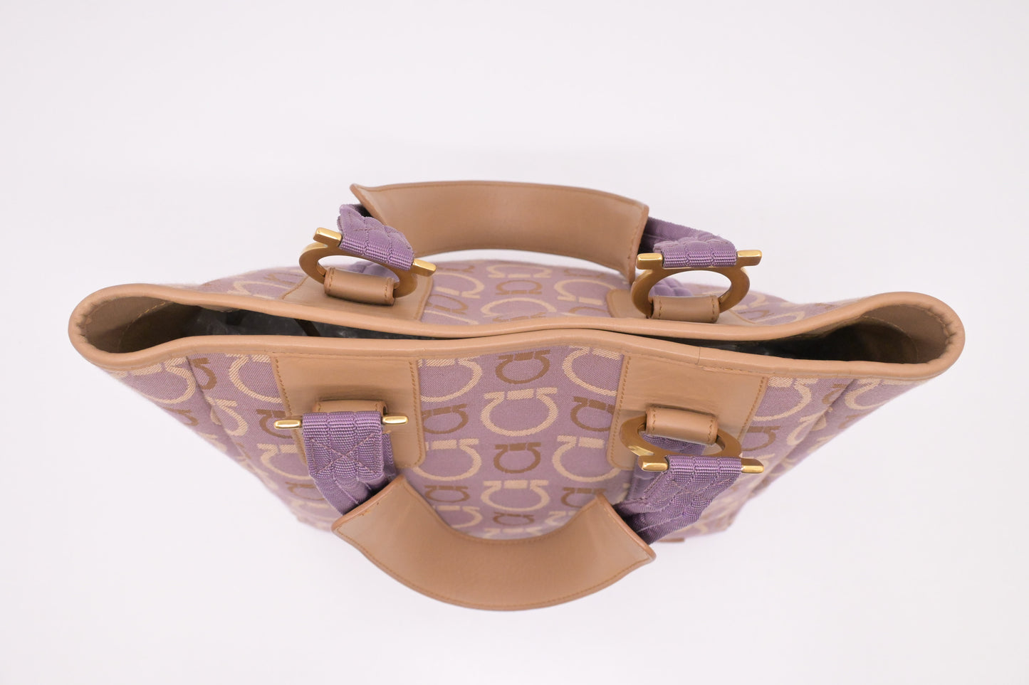 Ferragamo Handbag in Purple Gancini Canvas