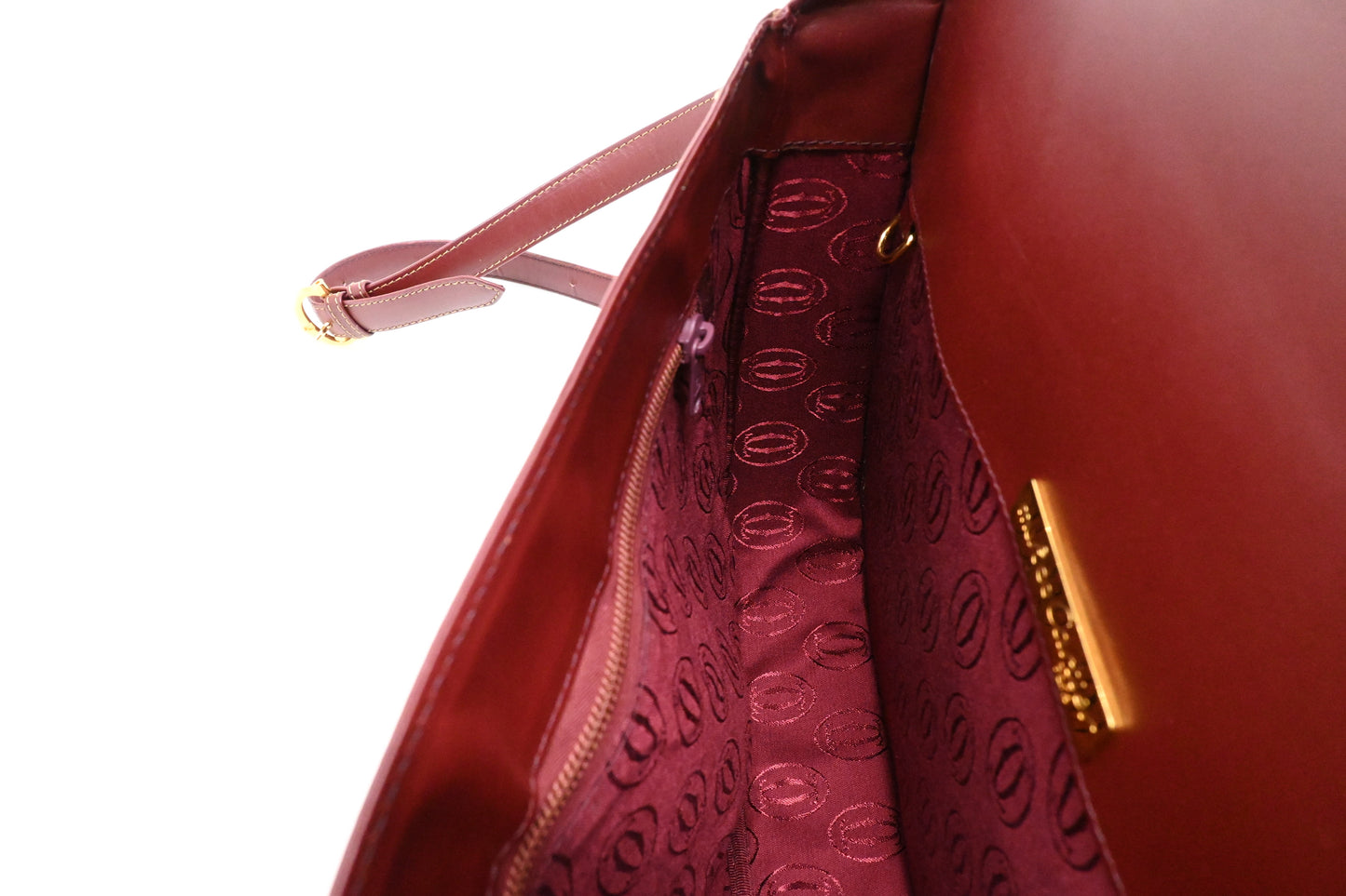 Cartier Crossbody Bag in Burgundy Leather